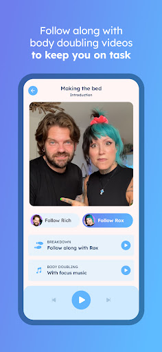 Screenshot of dubbii: the body doubling app