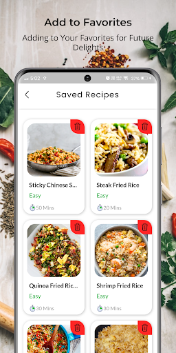 Android application Rice Recipes screenshort