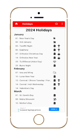 UK Calendar Screen 2