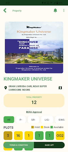 Android application KingMaker Infratech screenshort
