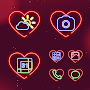 Wow Valentine Neon Icon Pack