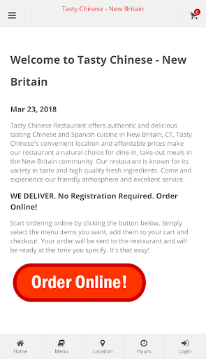 Android application Tasty Chinese New Britain screenshort