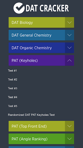 Android application Dental Admission Test (DAT) screenshort