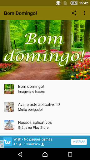 Android application Tenha um domingo feliz! screenshort
