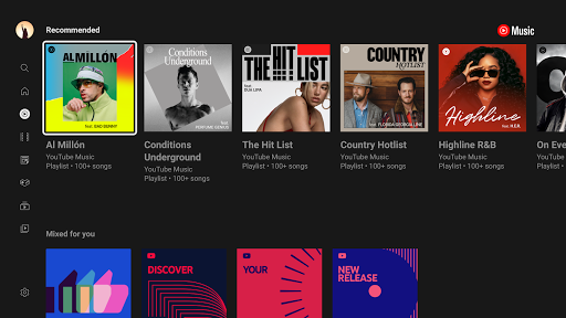 Screenshot of YouTube Music