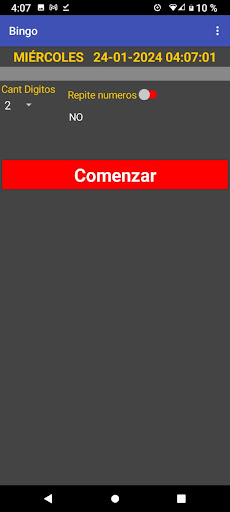 Android application Bingo Numerico screenshort