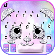 Silver Glitter Panda Keyboard Theme