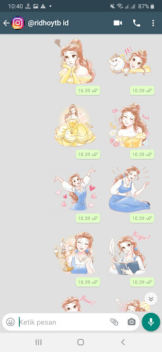 Sticker WA Cartoon Princess Love WAStickerApps