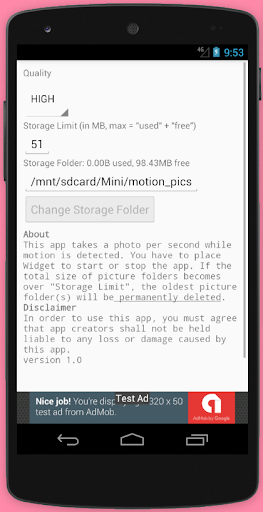 Mini Motion Detection Screen 2