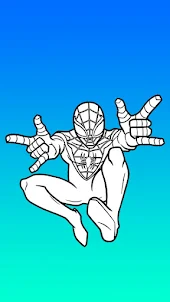 スパイダーマンの塗り絵