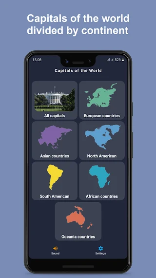Capitals of the world - quiz - Screenshot 2