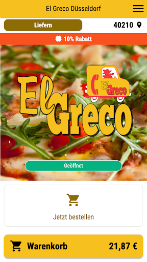 Android application El Greco Düsseldorf screenshort