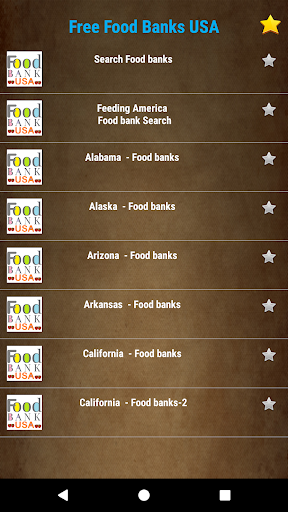 Android application Food Bank/Pantry locations USA screenshort