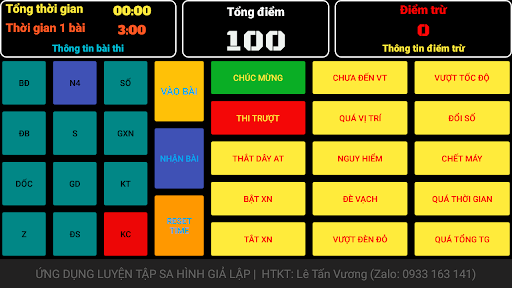 Android application Giả lập xe thiết bị screenshort