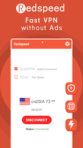 Redspeed VPN Easy Low Ping VPN apkpoly screenshots 1