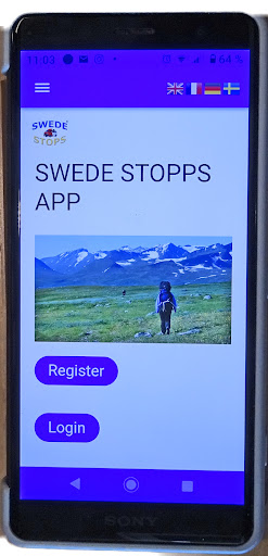 Android application SWEDE STOPS screenshort