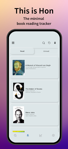 Android application Hon - Book Tracker Reading Log screenshort