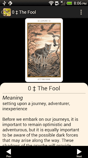 Screenshot of Animals Divine Tarot