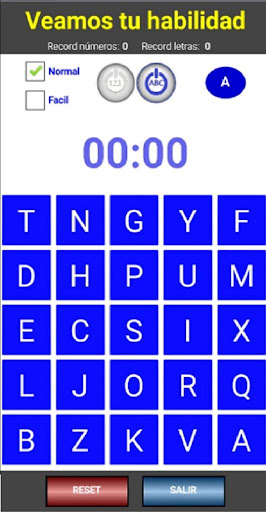 Android application Letras y numeros screenshort