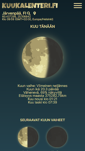 Android application Kuukalenteri screenshort