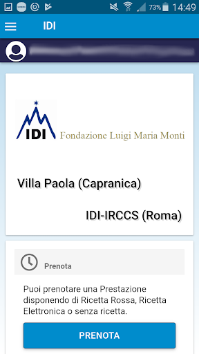 Android application IDI Ospedale screenshort