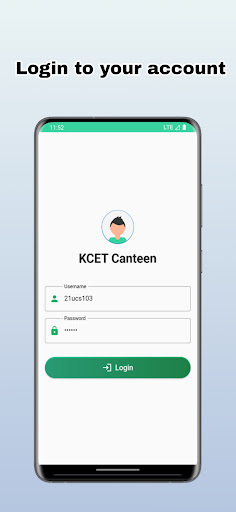 Android application KCET E-Canteen screenshort