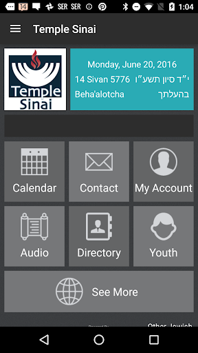 Android application Temple Sinai Denver screenshort