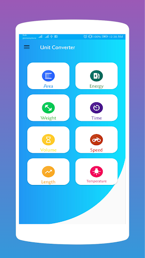 Android application Unit Converter screenshort