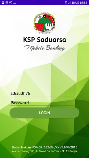 Android application KSP Saduarsa Mobile screenshort