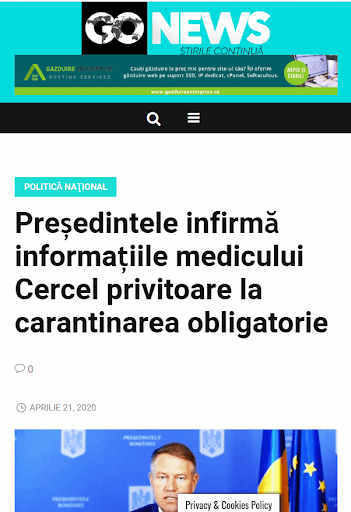 Android application GO NEWS screenshort