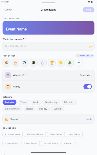 Dayspark: Countdown & Widget screenshot 11