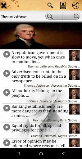 Android application Thomas Jefferson : Quotes screenshort