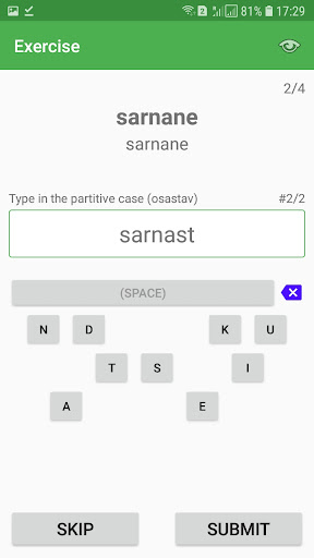 Estonian Language Word Trainer Screen 3