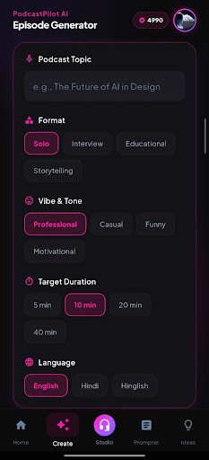PodcastPilot AI: Viral Scripts ekran görüntüsü