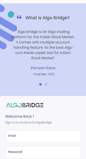 Android application Algobridge screenshort