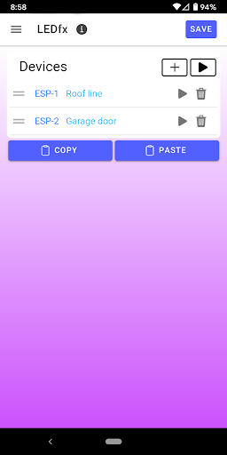 Android application LEDfx screenshort