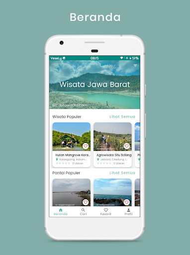 Android application Wisata Jawa Barat screenshort