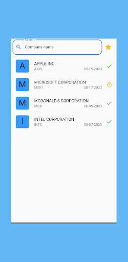 Android application Dividends Online screenshort