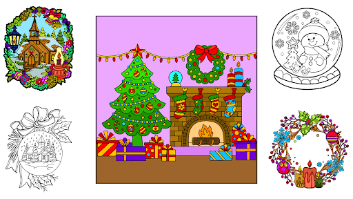 Android application Christmas Gliter Coloring Book screenshort