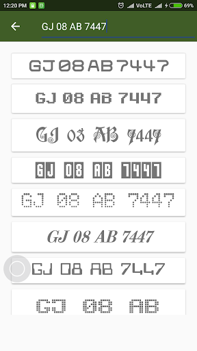 Android application Number Plate Maker screenshort