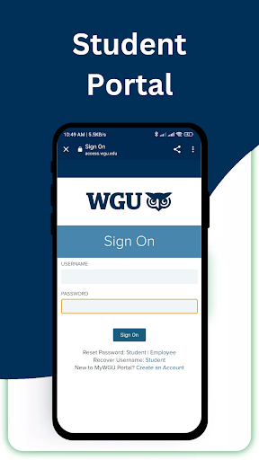 WGU App: Education For All Screen 2