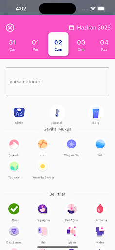 Day by Day Period Tracking