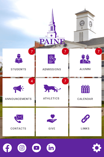 Android application Paine College screenshort