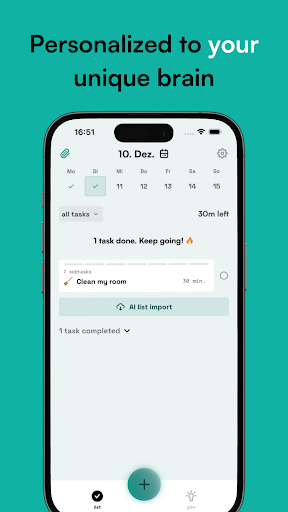Screenshot of neurolist: AI Planner for ADHD