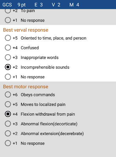 Glasgow Coma Scale(GCS) Screen 2
