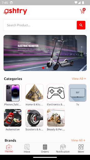 Android application ashtry screenshort