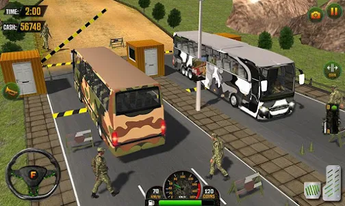 Militärische Busfahrt Armee