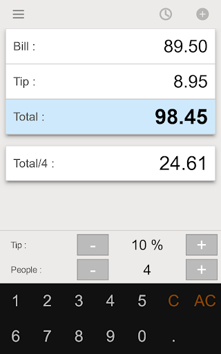 Screenshot of Tip Calculator - Split Bill