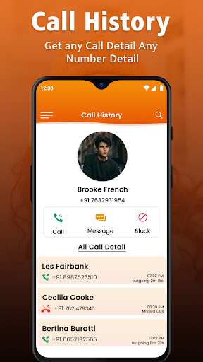 Screenshot of Call History :Get Call Details