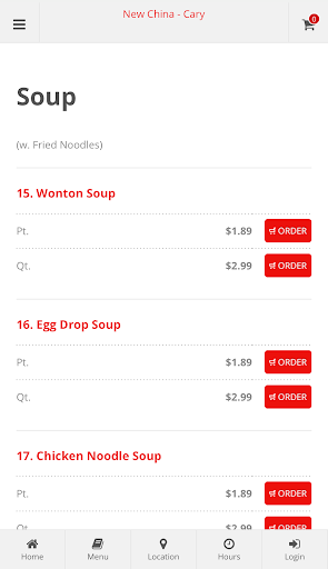 New China Cary Online Ordering Screen 3